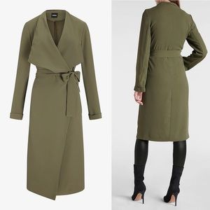 Express Belted Flyaway Soft Trench Coat 